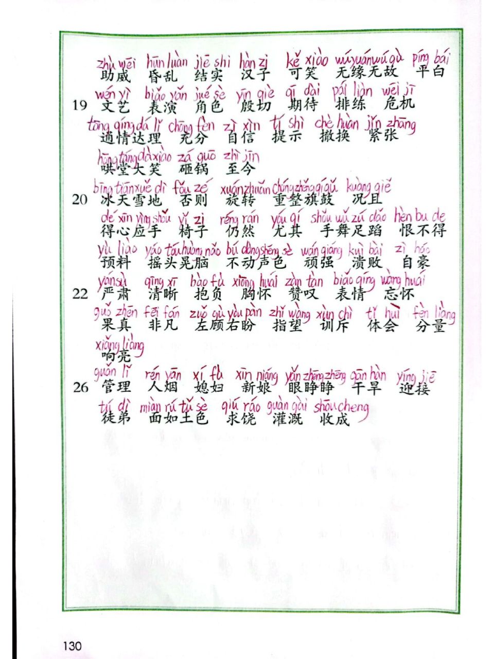 部编版四年级上册词语表拼音 下学期就要学四年级上册了,暑假留点词语