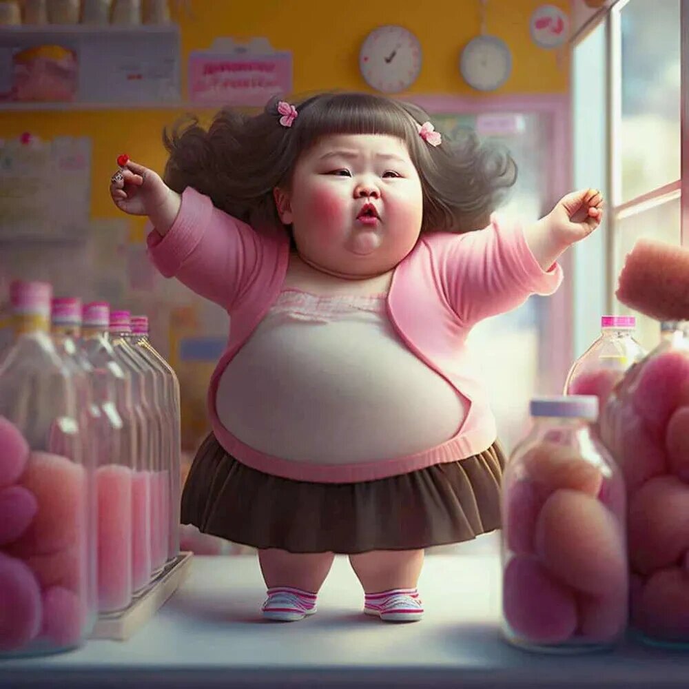 网络超火的胖妞可爱头像图片