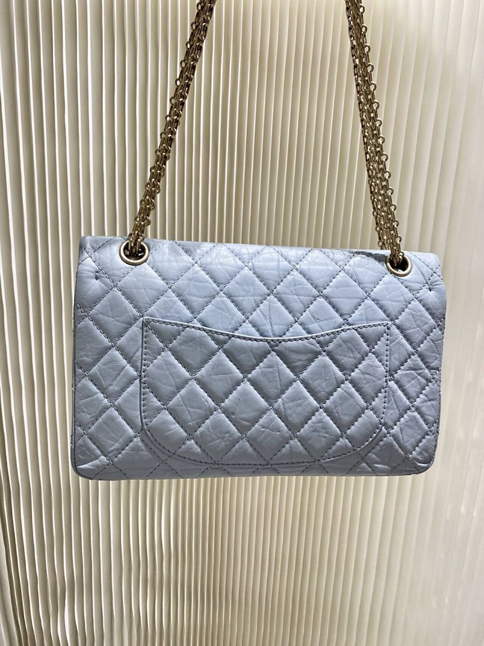 chanel香奈儿2.55 中号雾霾蓝链条包 chanel香奈儿2.