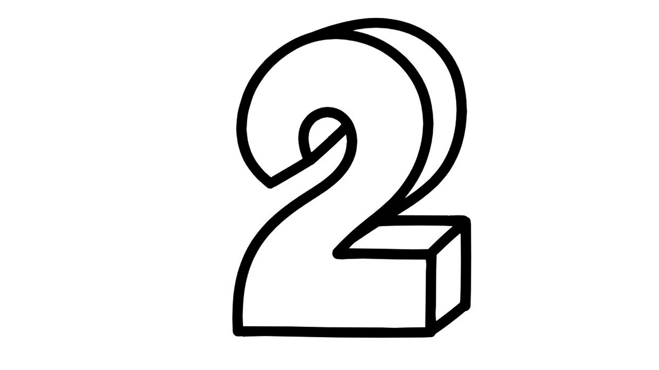 【简笔画素材分享28】9个立体数字 分享9款 立体数字 高清线稿素材