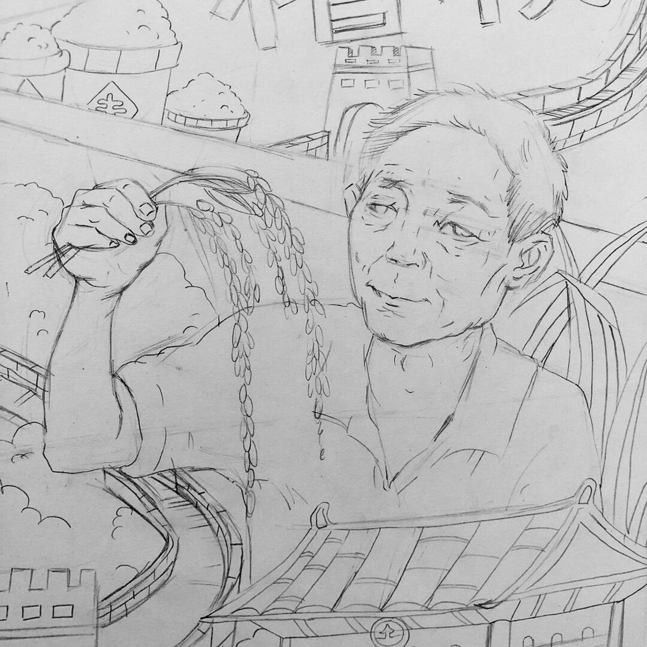 原创 致敬时代楷模-袁隆平绘画 感恩,时代,铭记,绘画