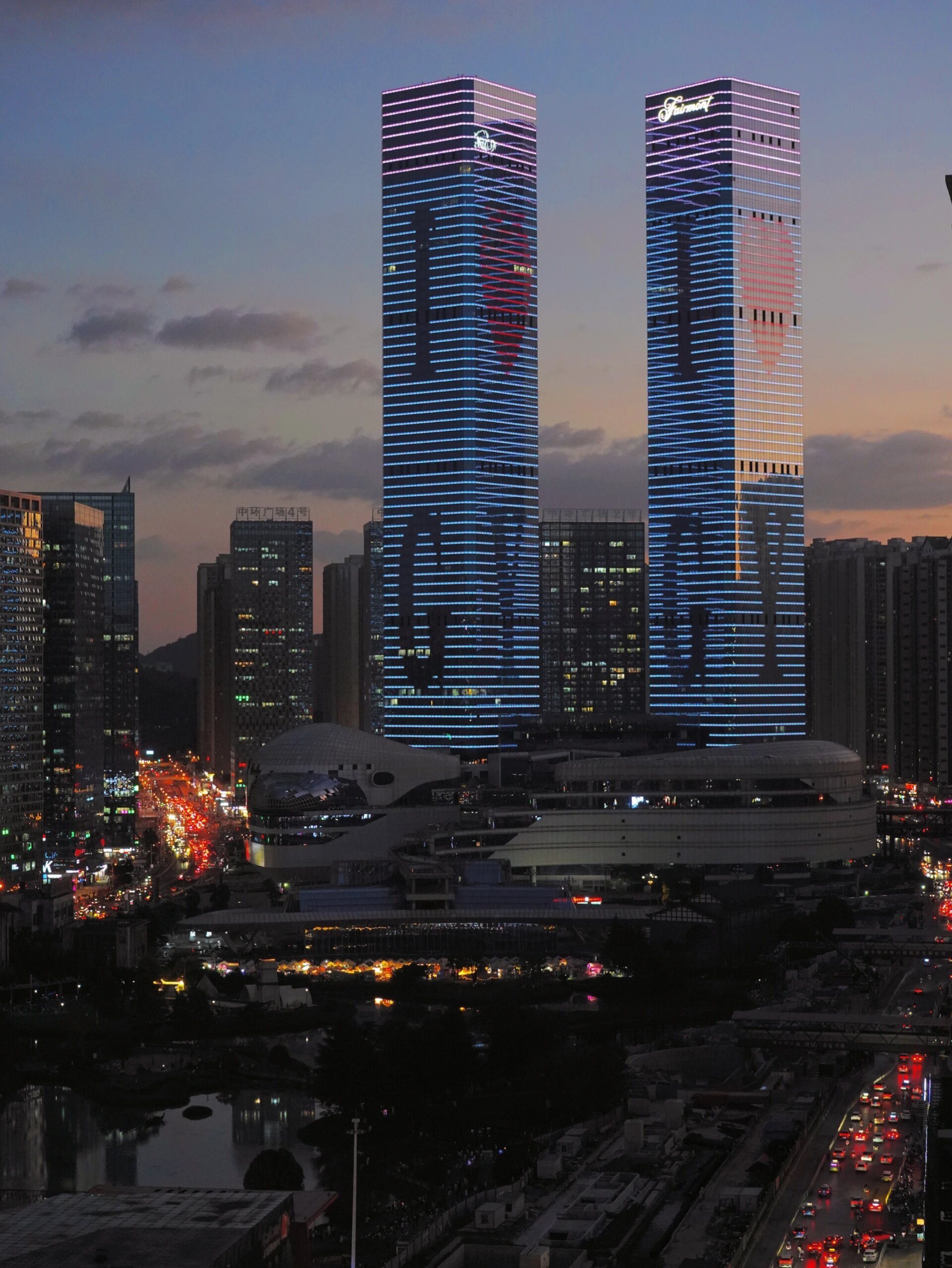 贵阳双子塔夜景图片图片