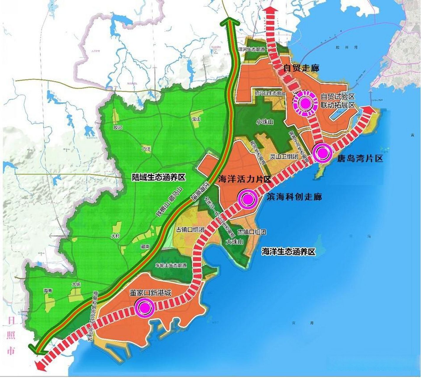 青岛市黄岛区空间格局,交通运输(高铁,高速,城市轨道交通等)十四五