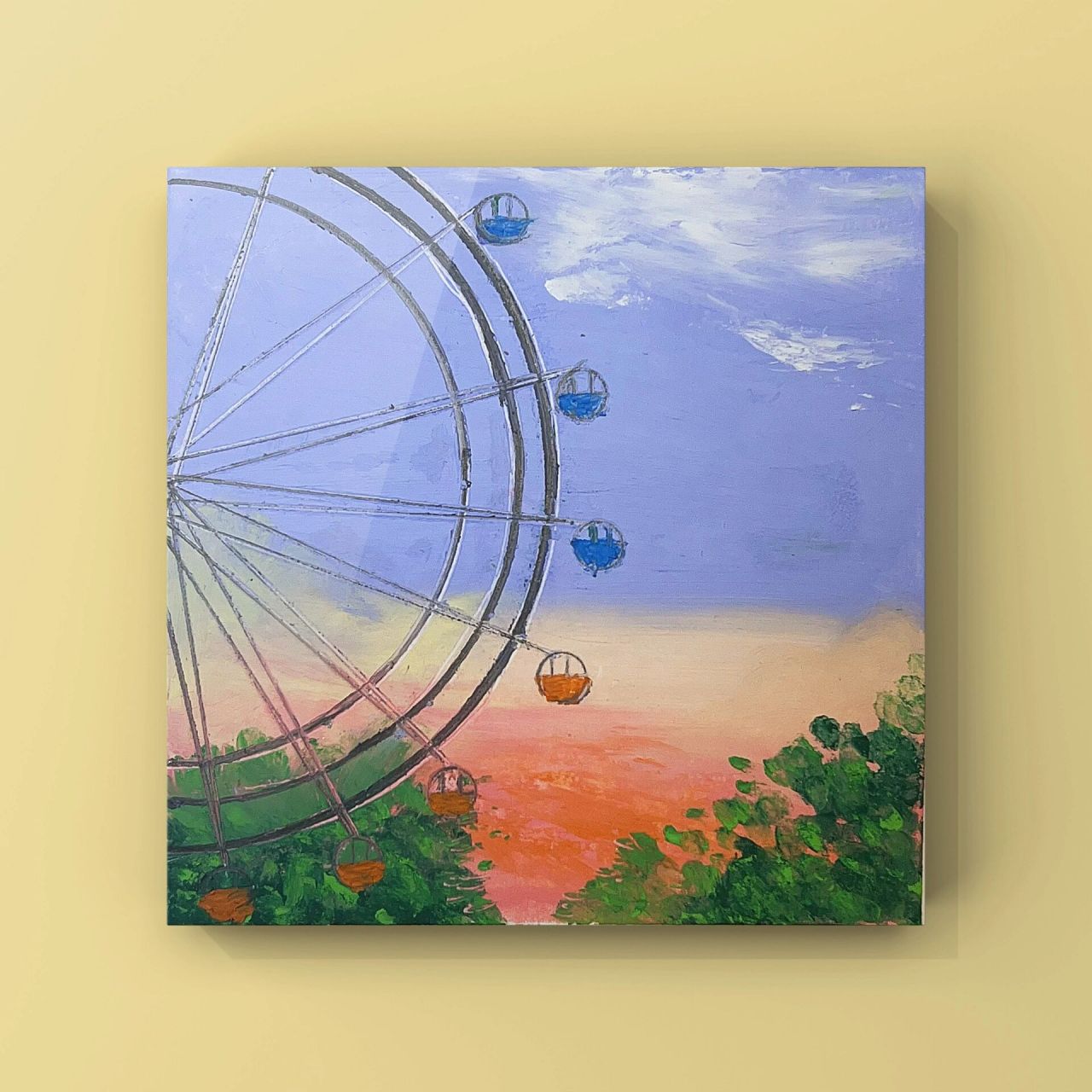 油画棒·摩天轮🎡 (附教程) 有人说摩天轮的存在, 是为了和喜欢的人