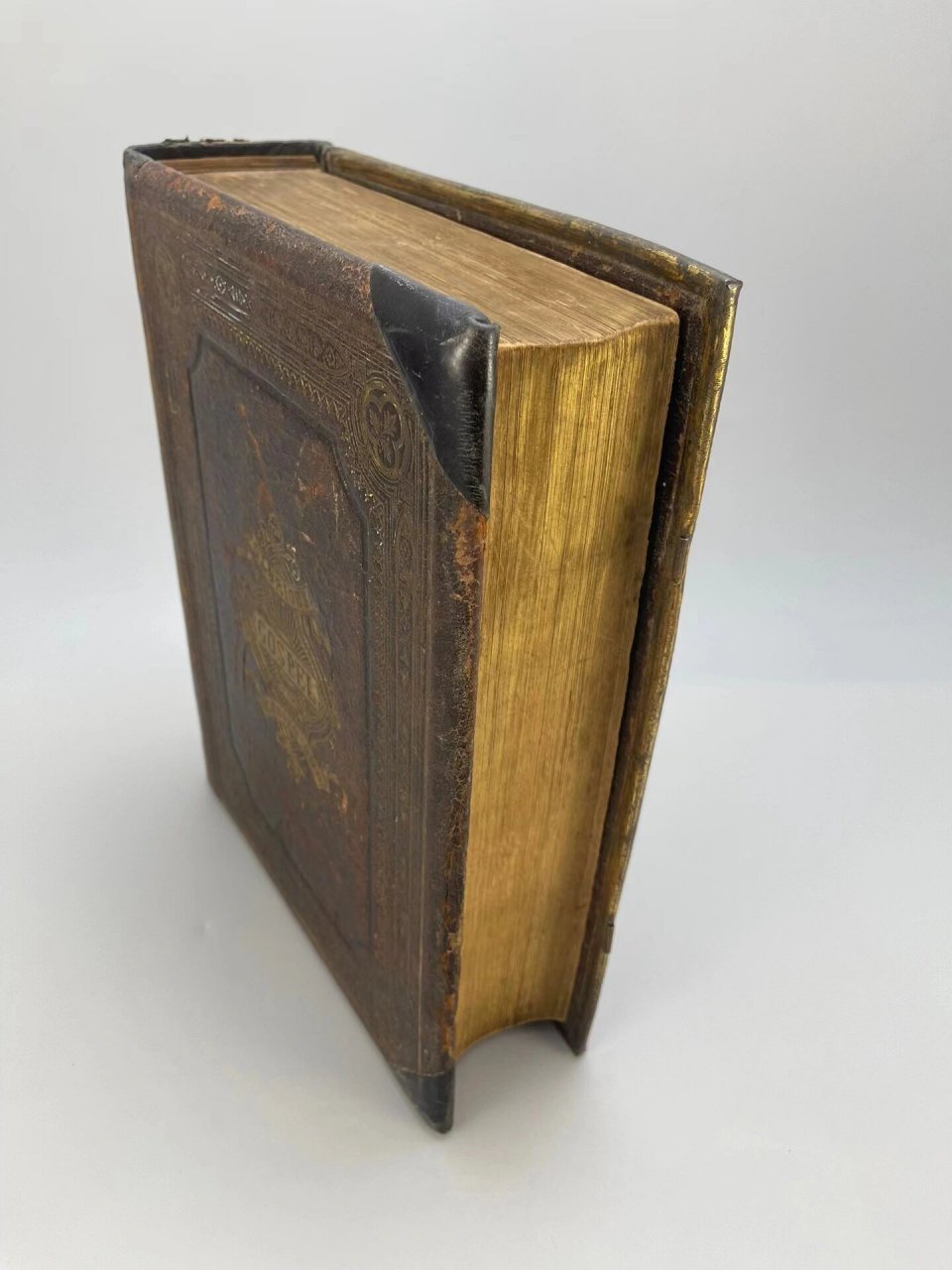 【老古董|19世纪 英国出版 大号牛皮封面 《圣经》】巨大尺寸 尺寸:27