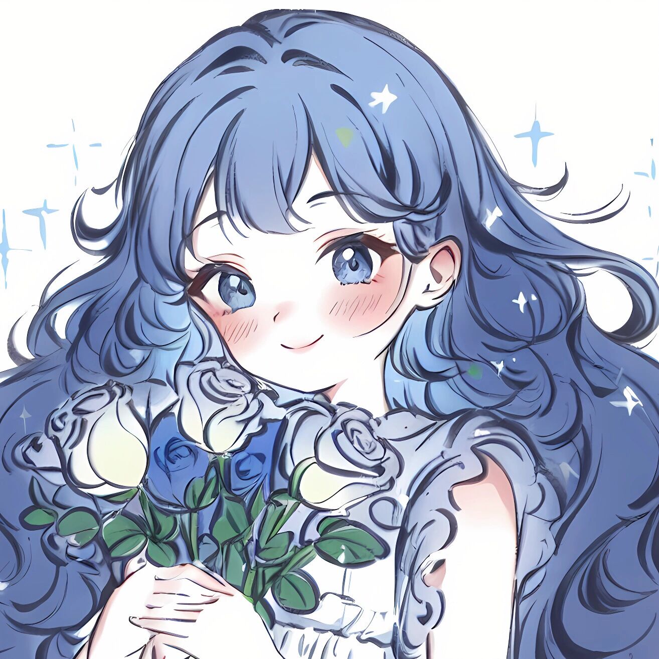 有宝宝想要的蓝玫瑰来啦 蓝色系头像💙好爱 快喊闺蜜换头像啦