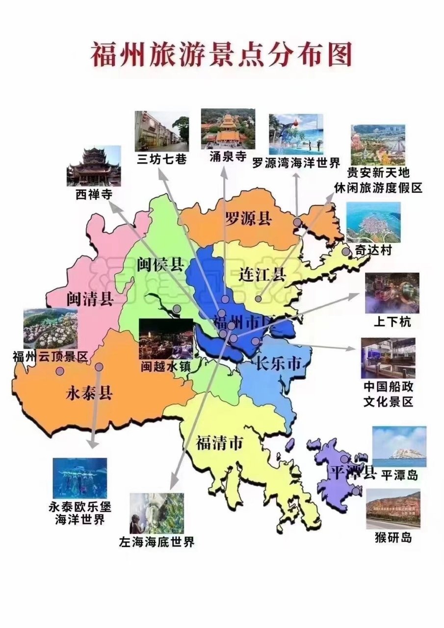 福建旅游景点分布图