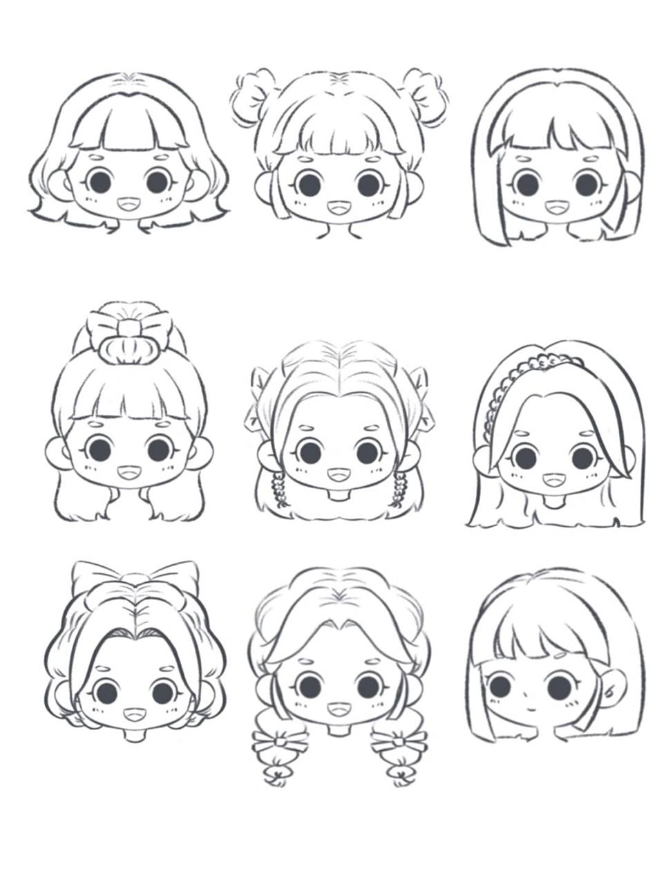 q版女生发型练习素材-第一弹 78158款q版女生发型7815短发