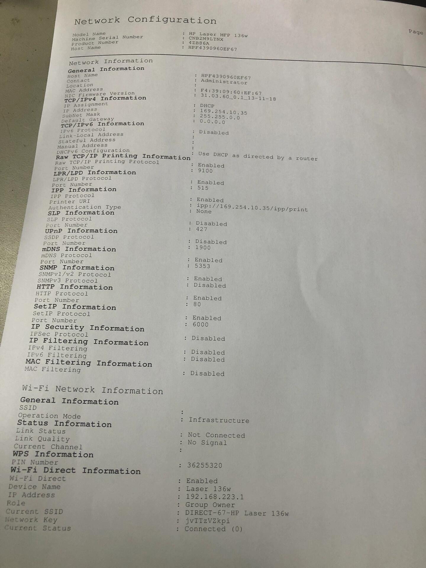 惠普hp136w打印机连接macbook air