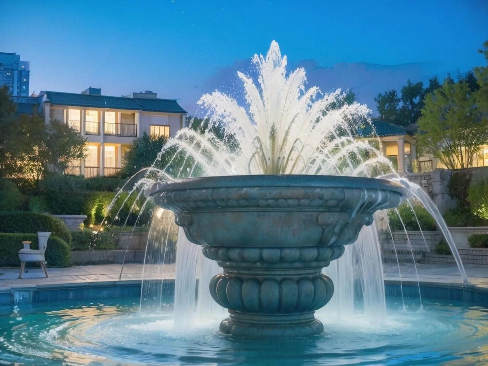 《音乐喷泉:灵动的水之舞背后的奥秘》  当夜幕降临,华灯初上,城市的