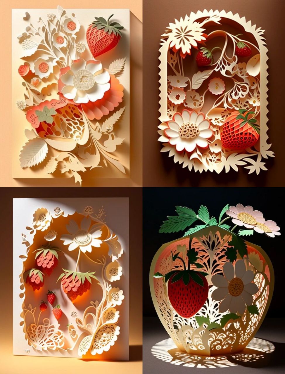 草莓纸雕