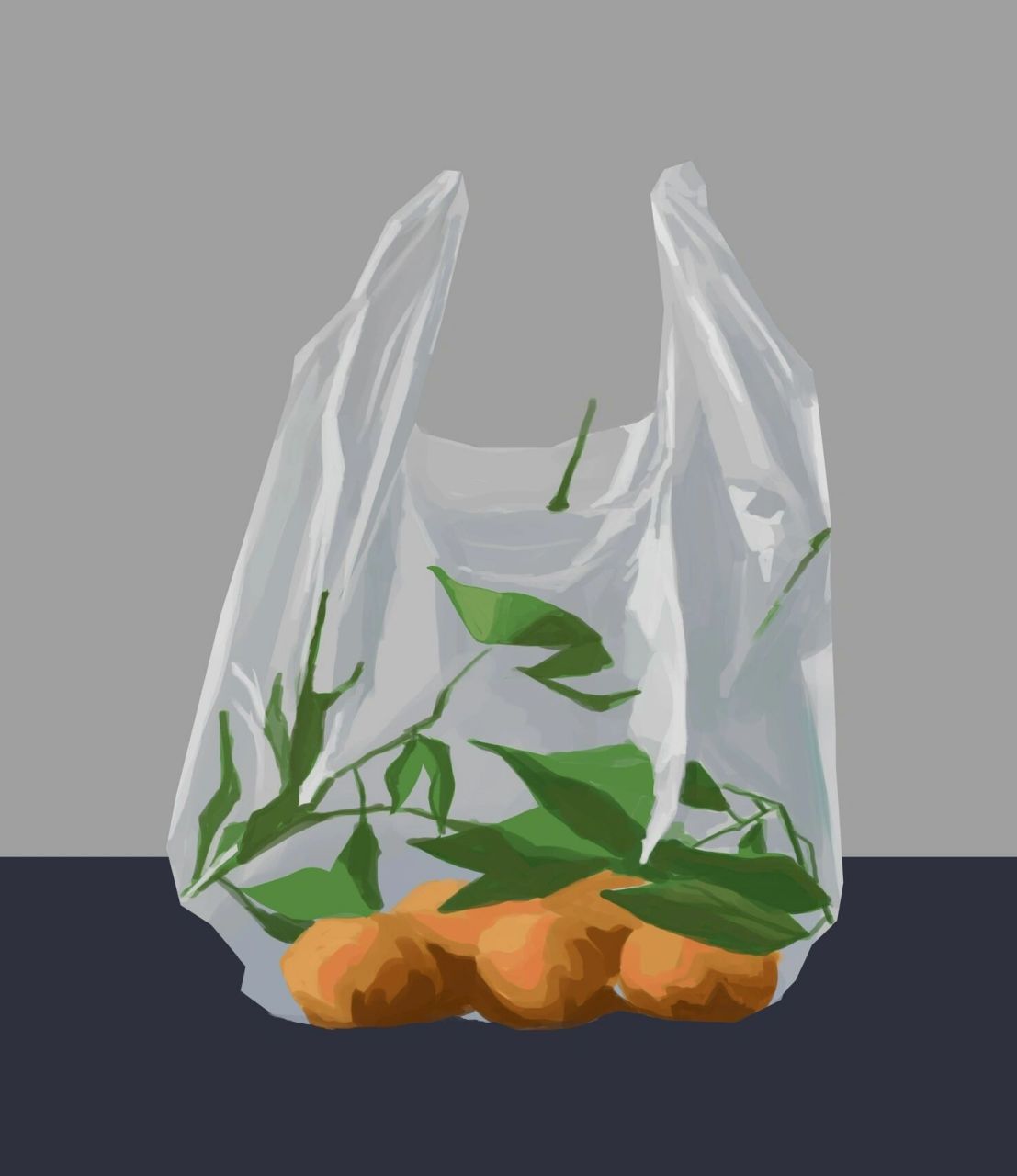 第一次画塑料袋～ 跟画中下游老师,从后往前是步骤图,每天get新技能