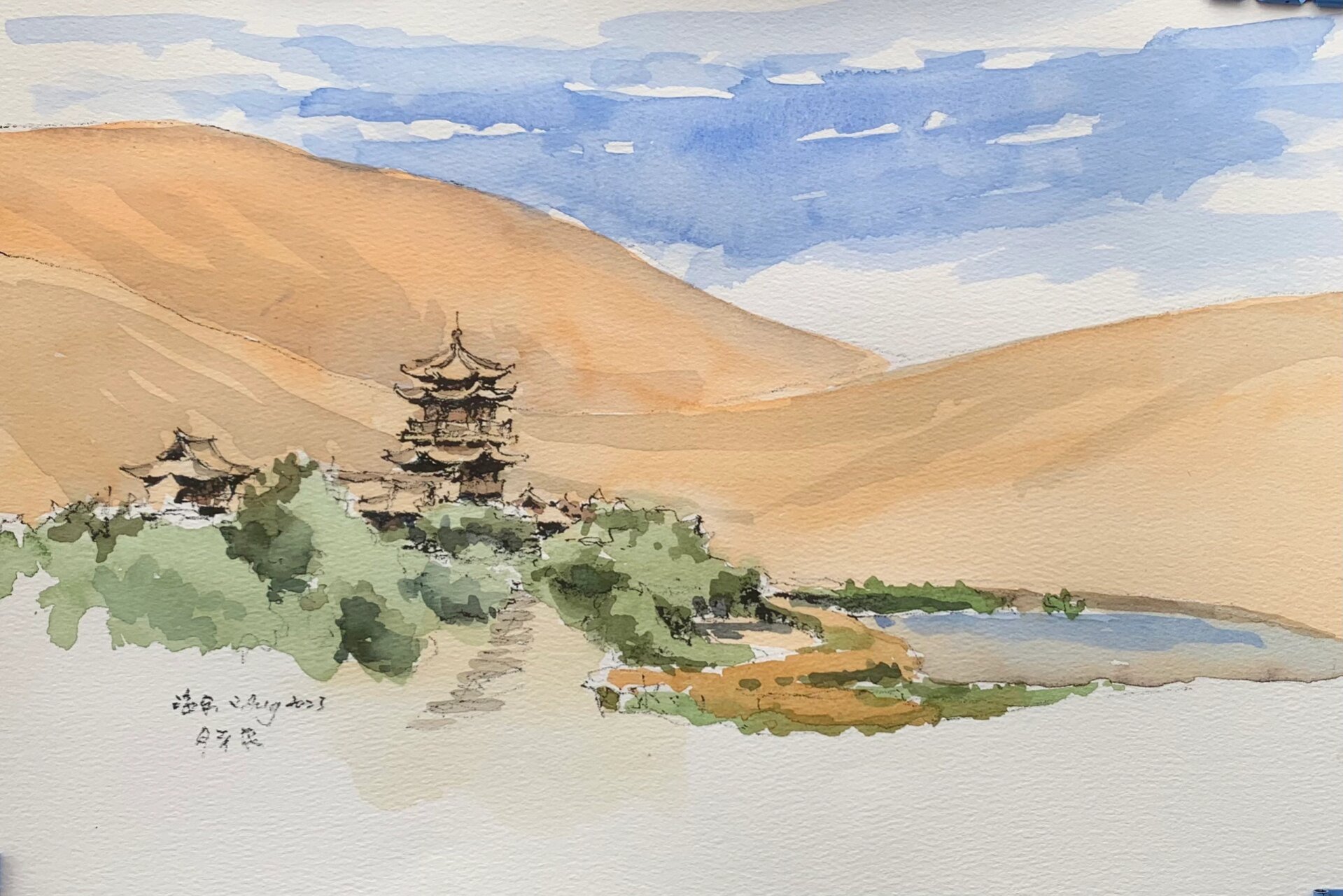 速写甘肃|月牙泉