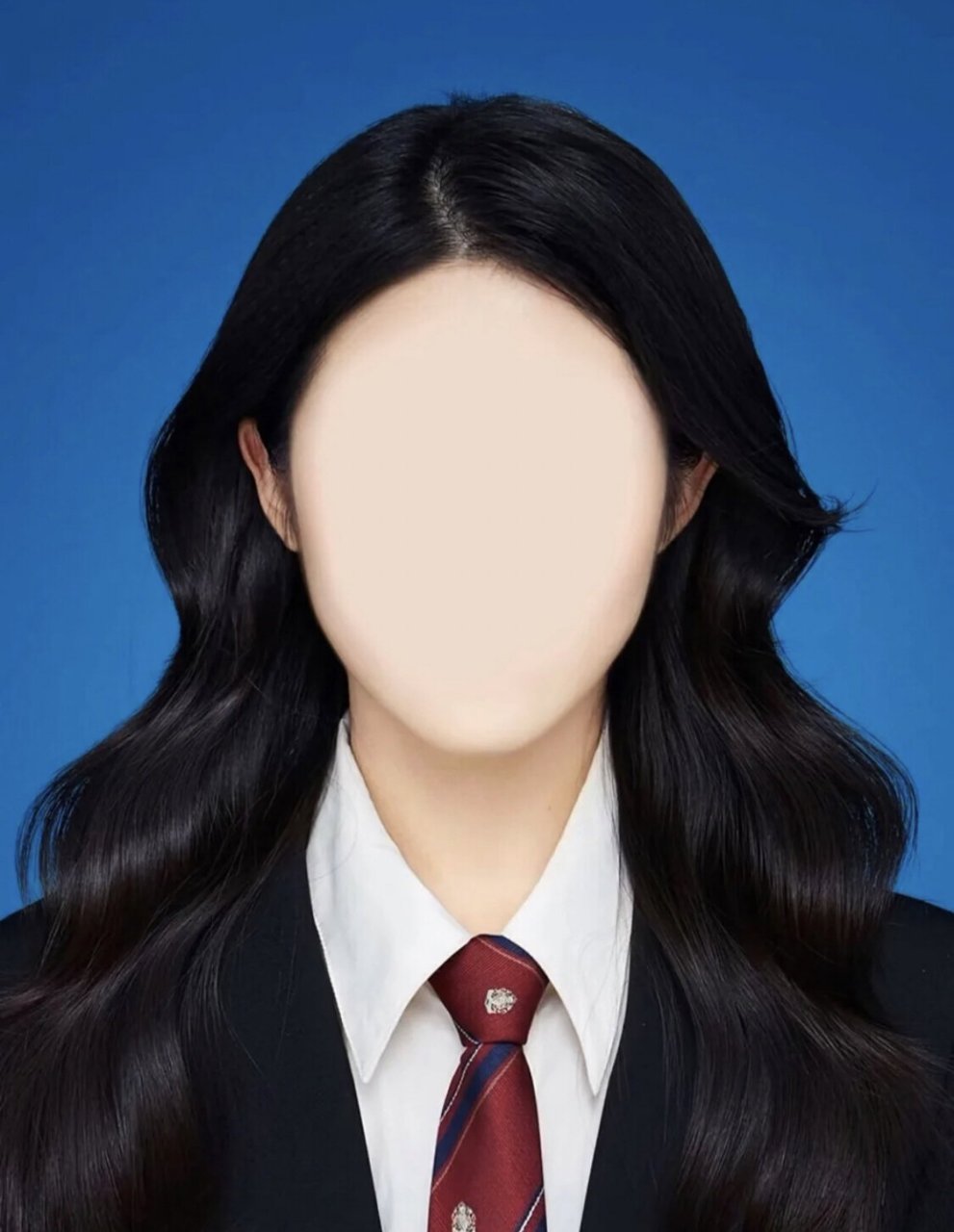 蓝底的韩式证件照来啦7815全天可修 不用再出门拍证件照啦 就在家