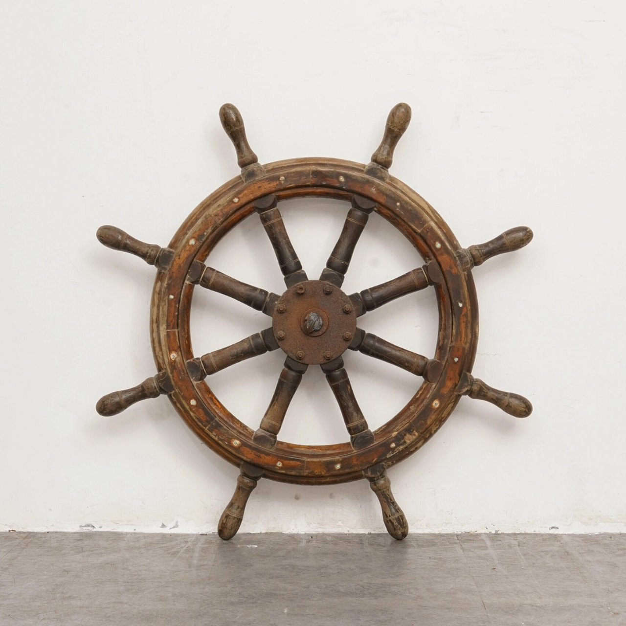 民国时期船木老船舵中古老家具古典装饰摆件 以前古代老船上面的船舵