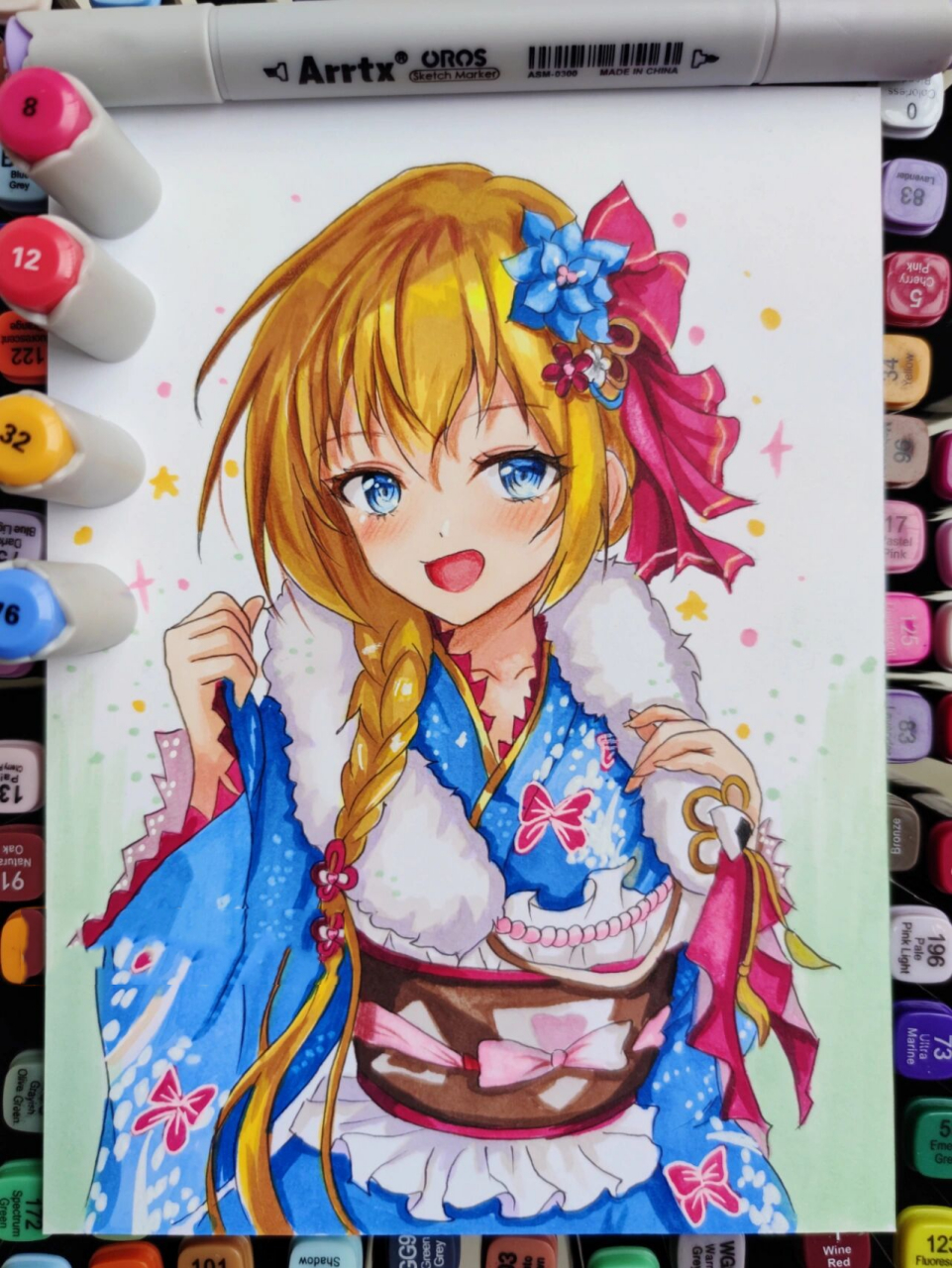 动漫人物手绘 | 附步骤 图片步骤来啦,铅笔线稿,勾线稿,上色步骤都在