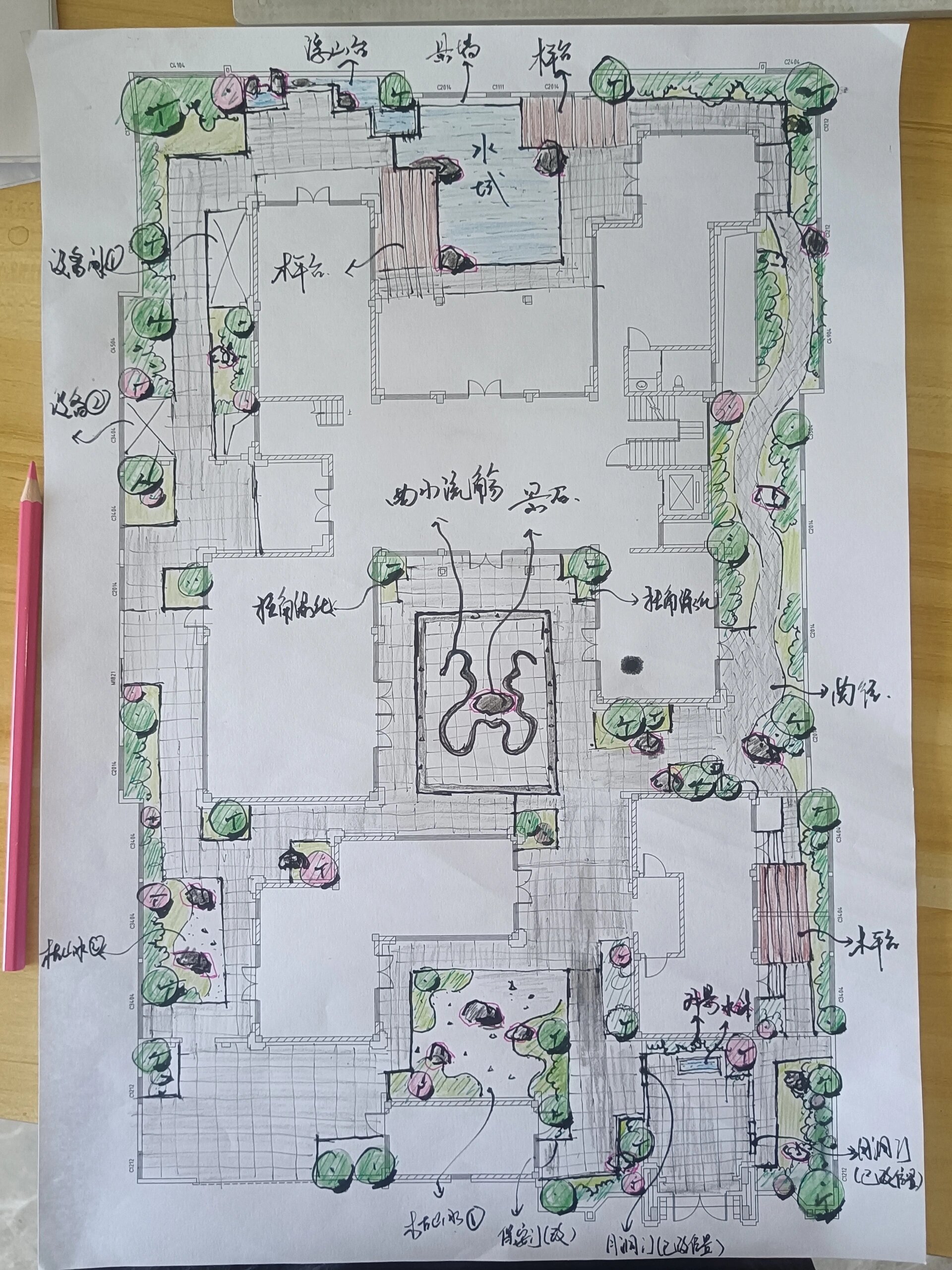 庭院设计手绘平面