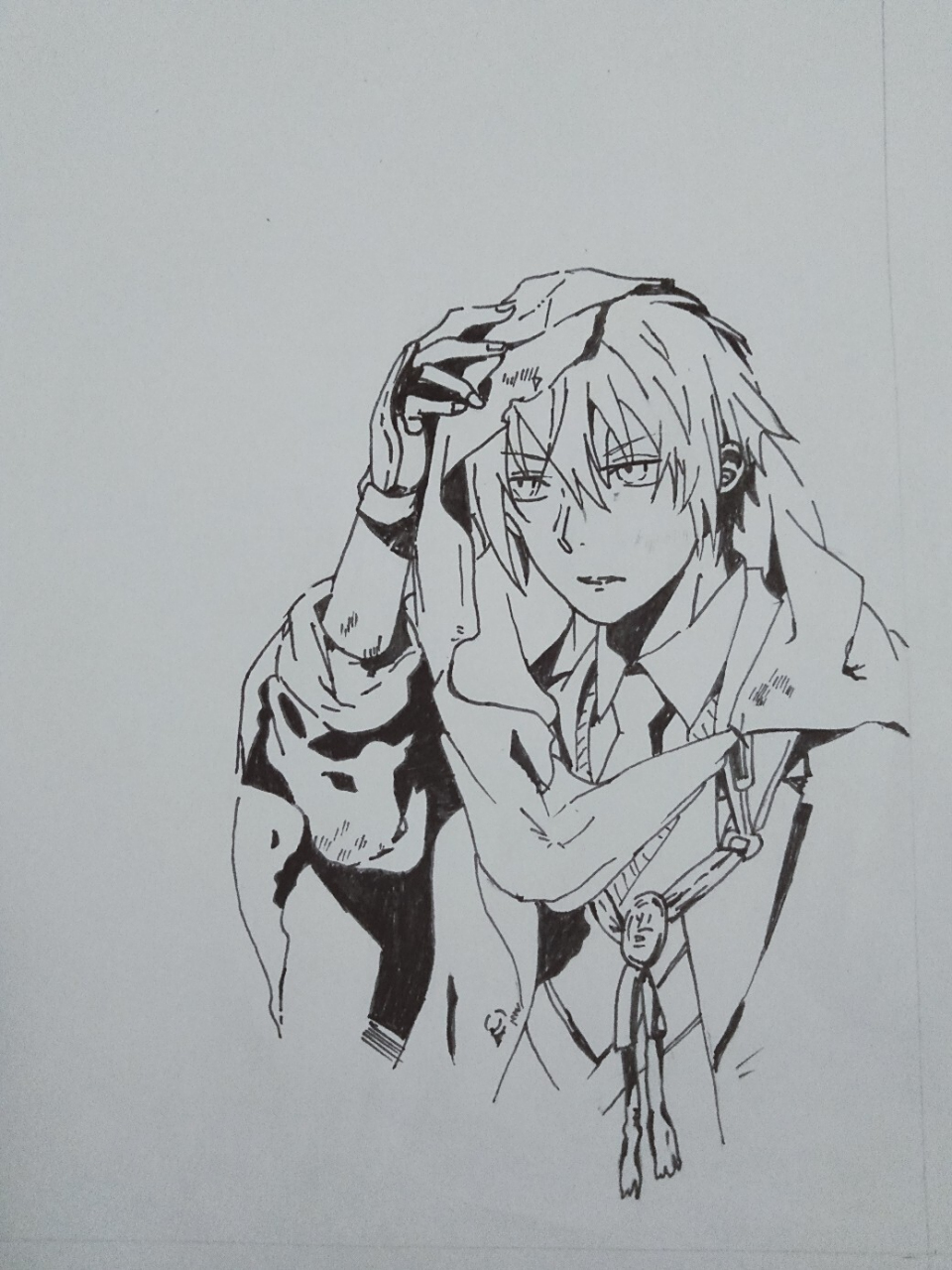 教你画动漫人物男 从在他脸上勾线开始,他就已经毁了