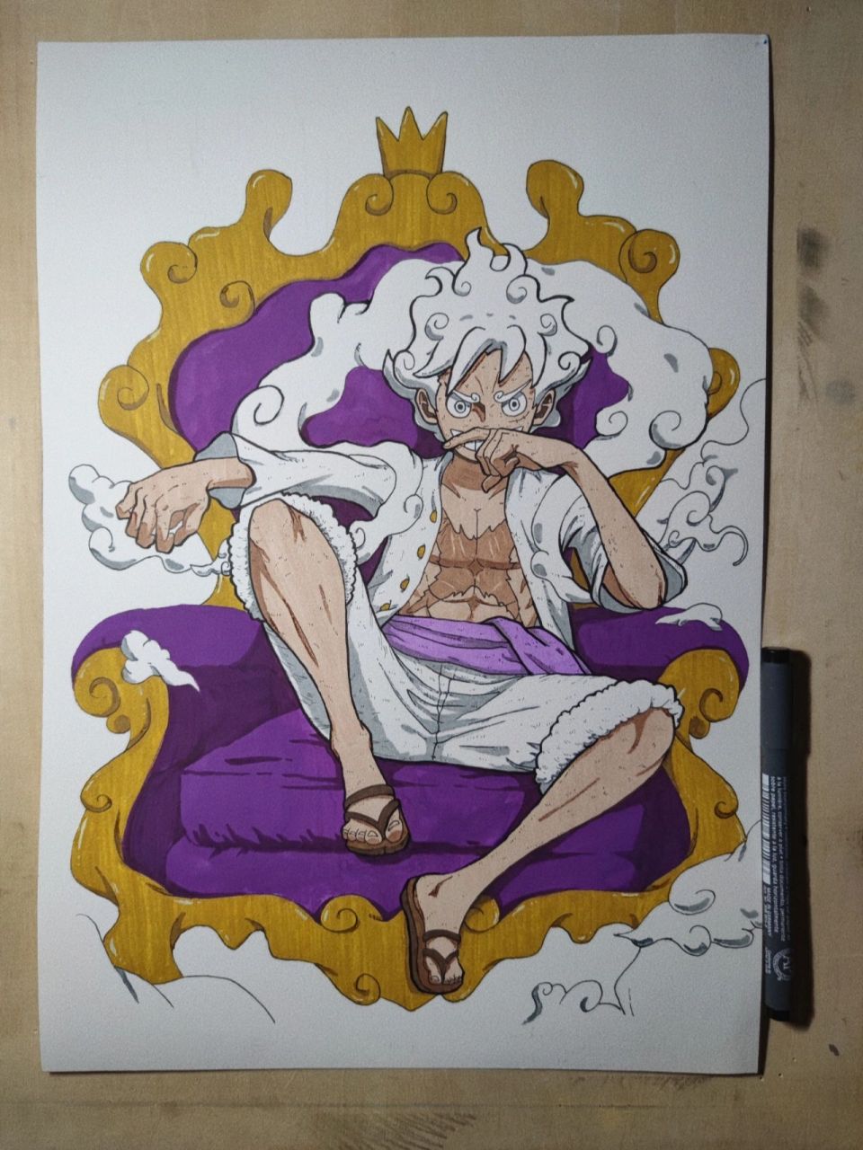 马克笔手绘|路飞太阳神尼卡形态