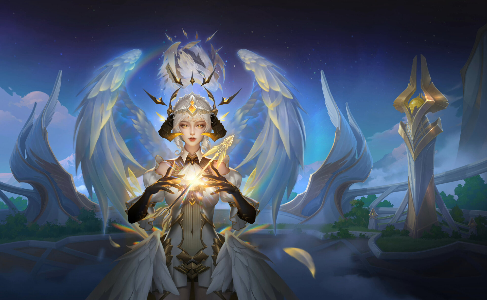 王者荣耀 伽罗- 炽翼辉光 高清无水印美宣图 这张当海报也不错