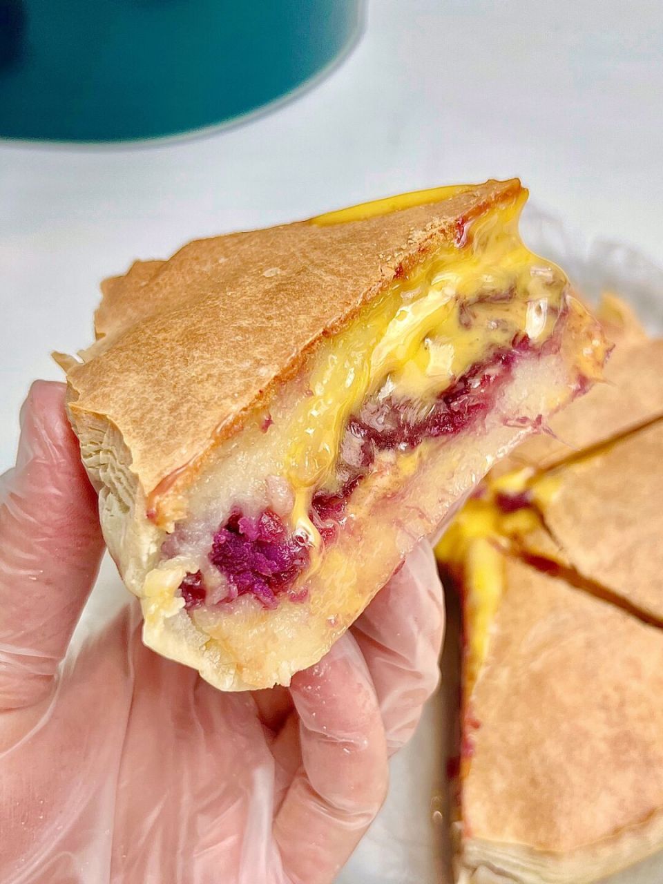 这个真的巨好吃啊啊! 芝士紫薯烤年糕!在家一次成功!