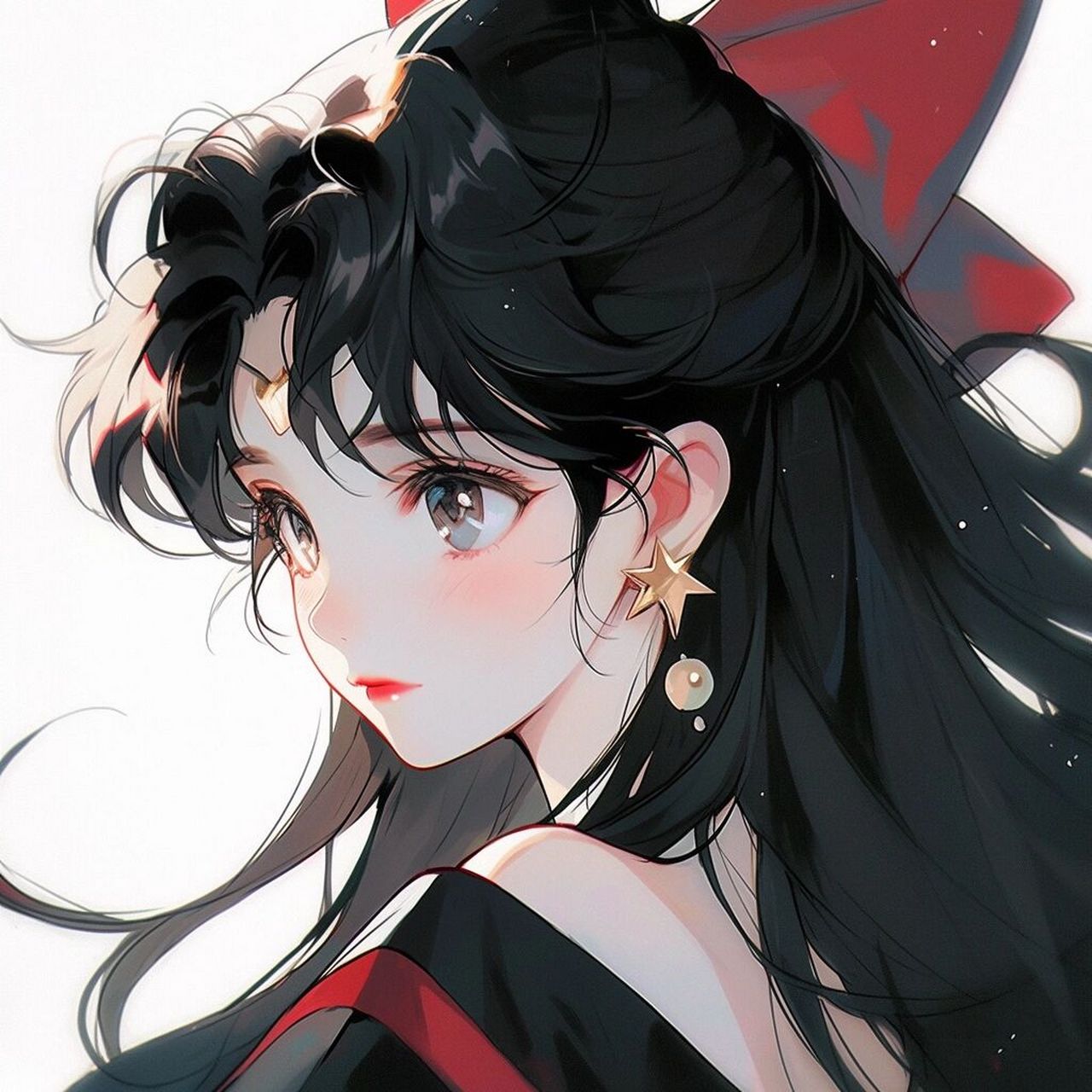 78女生动漫头像系列24|红玫瑰永不落俗78 红色蝴蝶结
