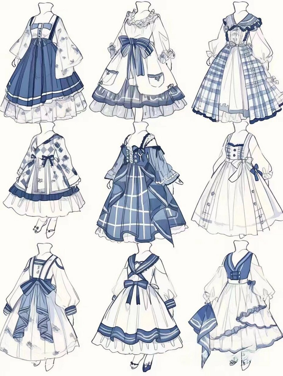 洛丽塔风小裙子//oc画画人服装设计稿