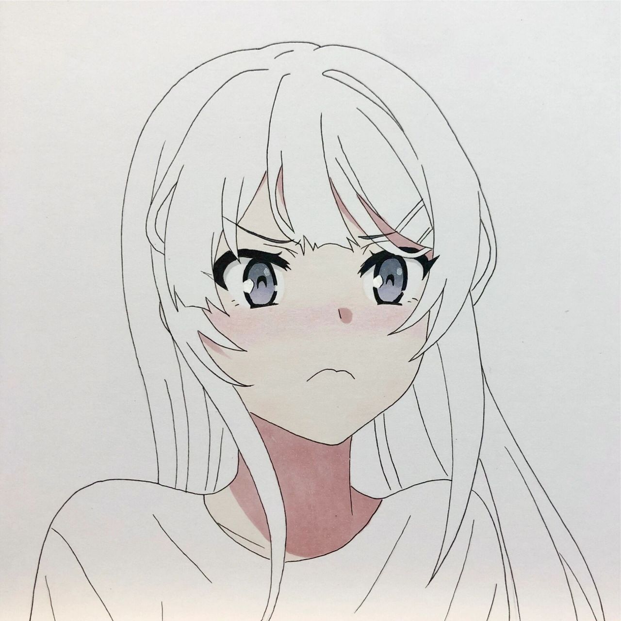 55带框出手绘樱岛麻衣     带框不包邮