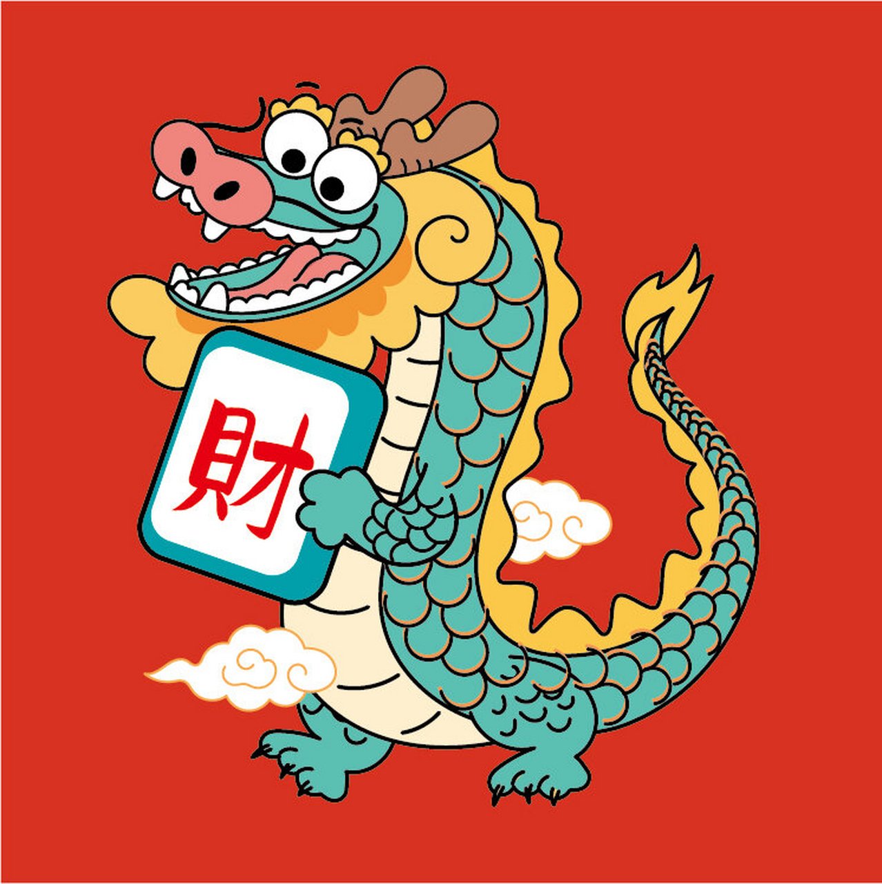 龙|原创生肖ip龙年插画 插画灵感——传统的龙形象结合现代艺术卡通风
