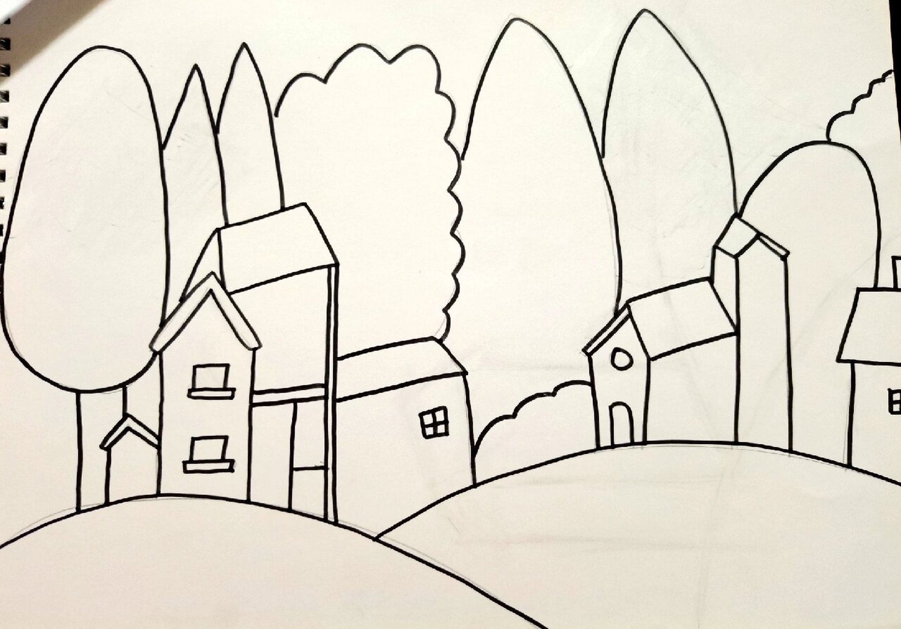 幼儿园简笔画我的家乡图片