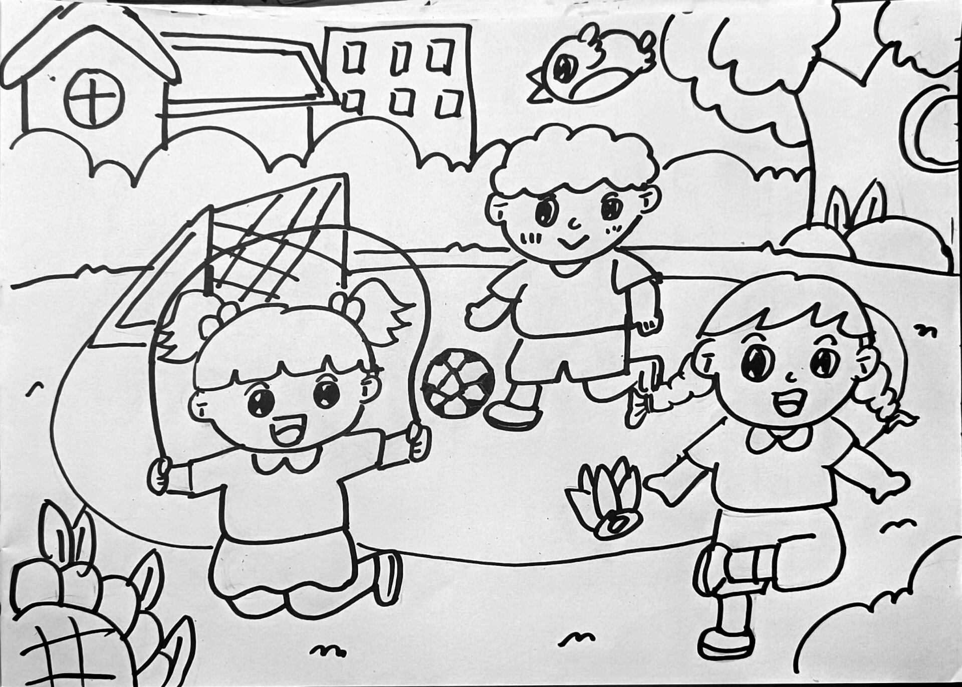 幼教面试——操场简笔画