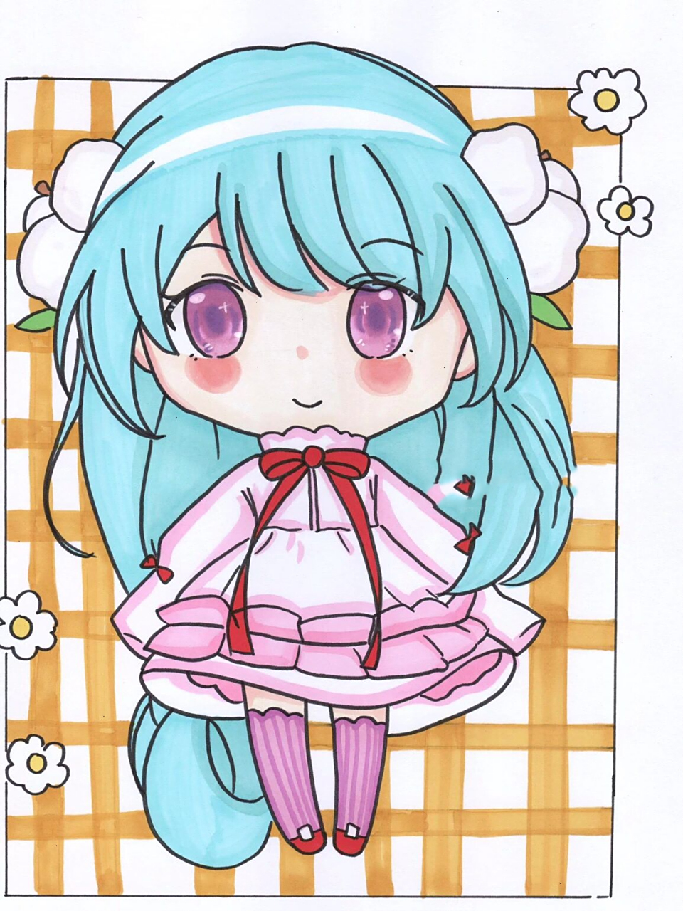 q版动漫|初级动漫女生人物|附线稿 临摹表明出处