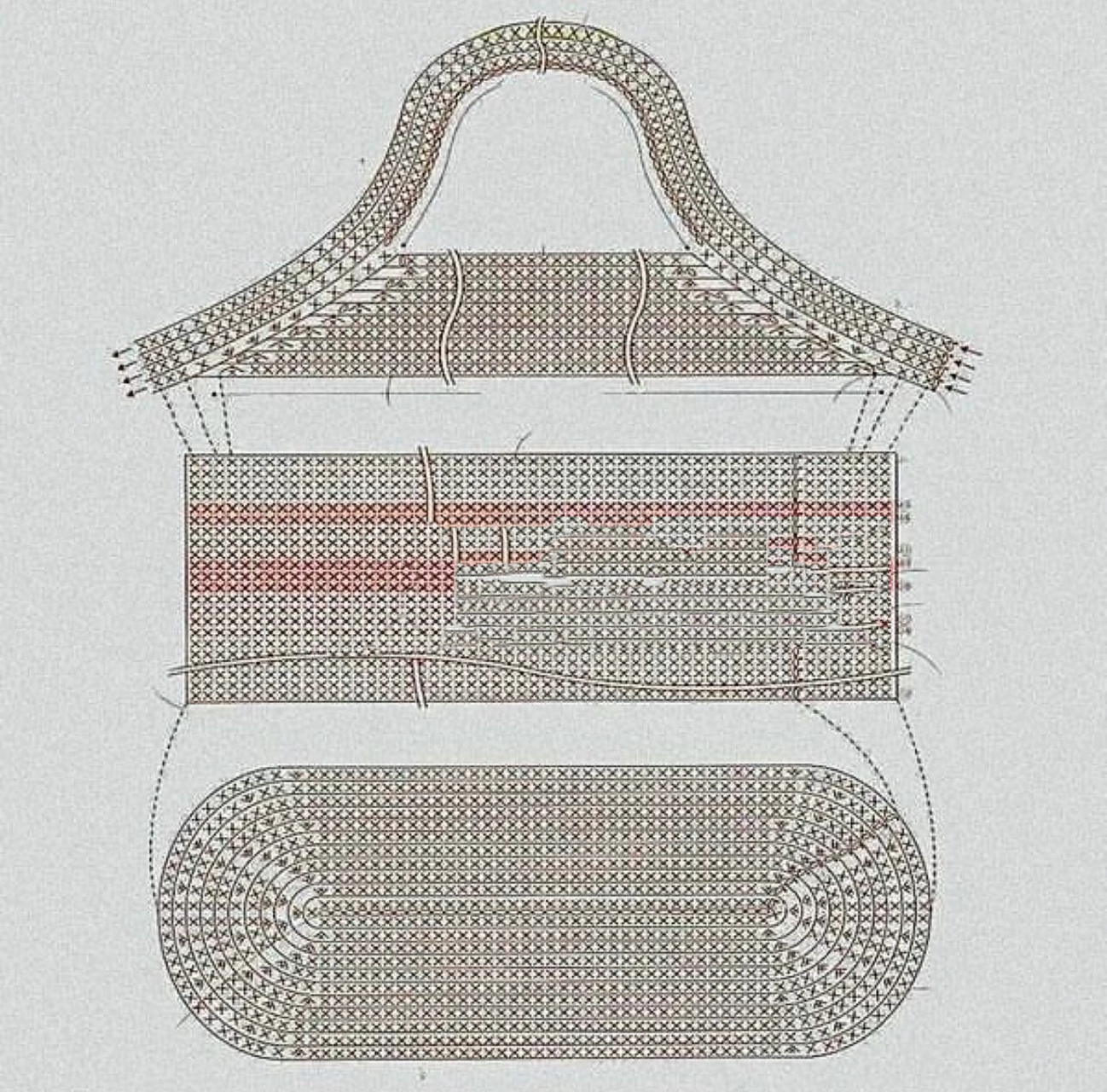 mg分享|钩针编织棉草手拎包水桶包,附图解