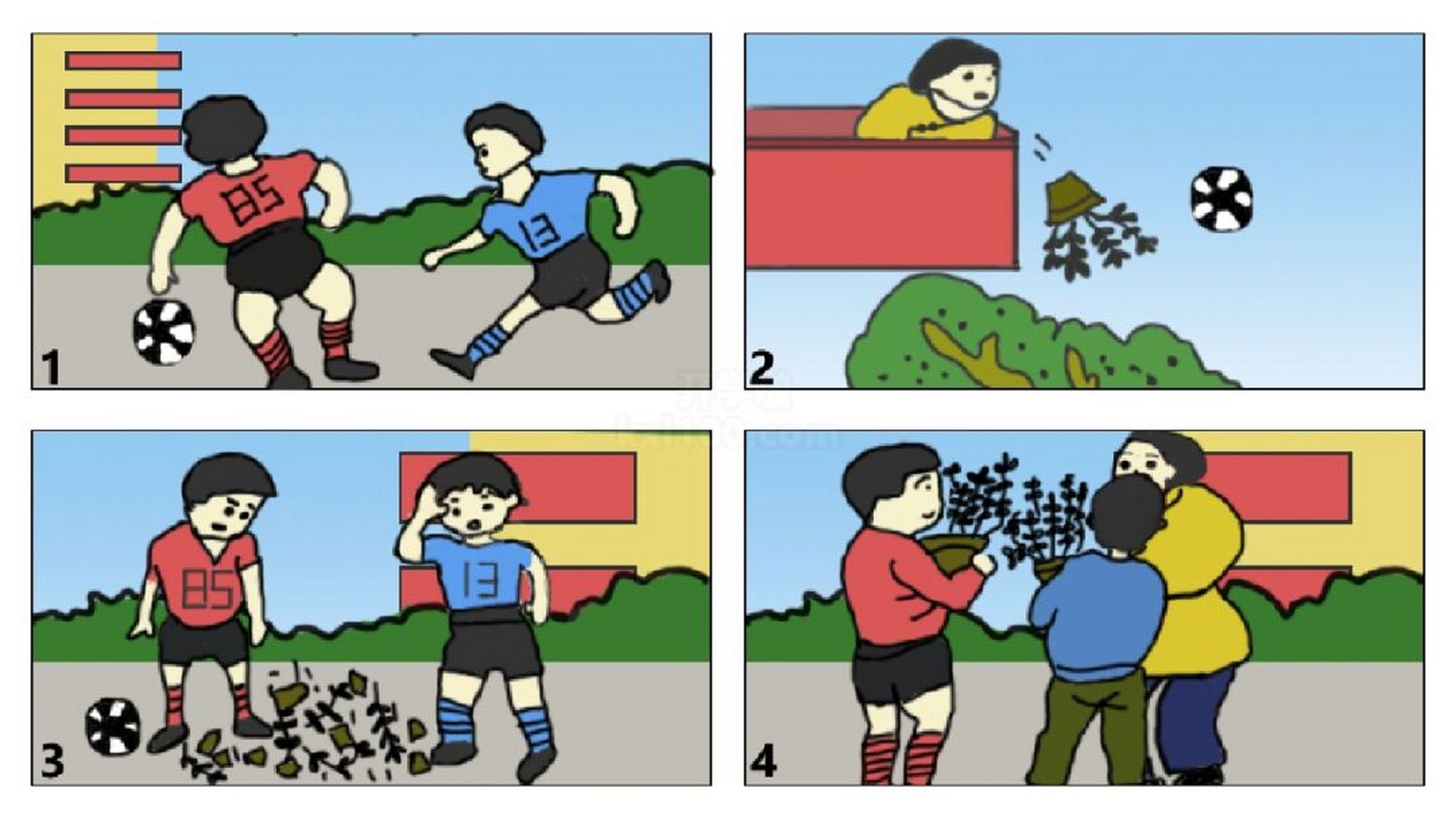 二年级看图写话《知错就改》 今天是星期六,阳光明媚,风和日丽.