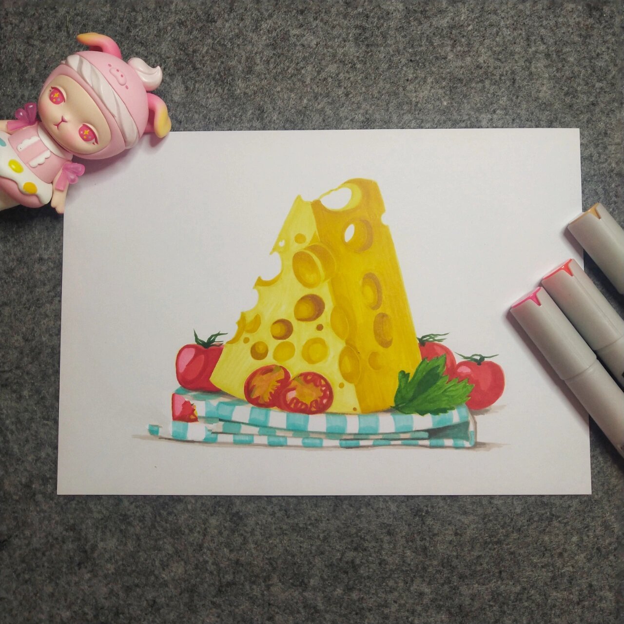 马克笔手绘:零食系列:甜品,附单张图