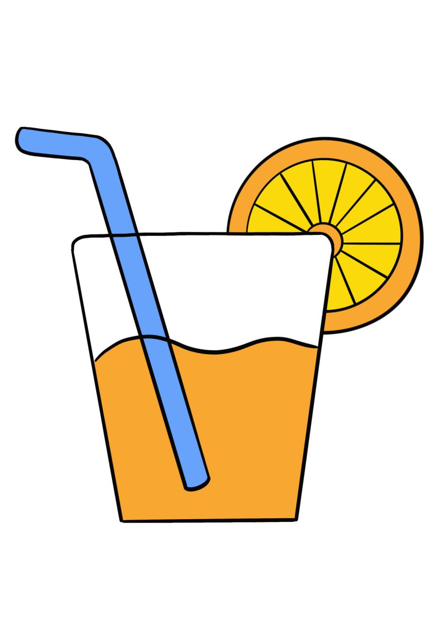 果汁简笔画柠檬片图片