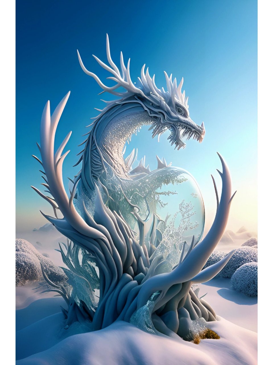 最美中国龙冰雕