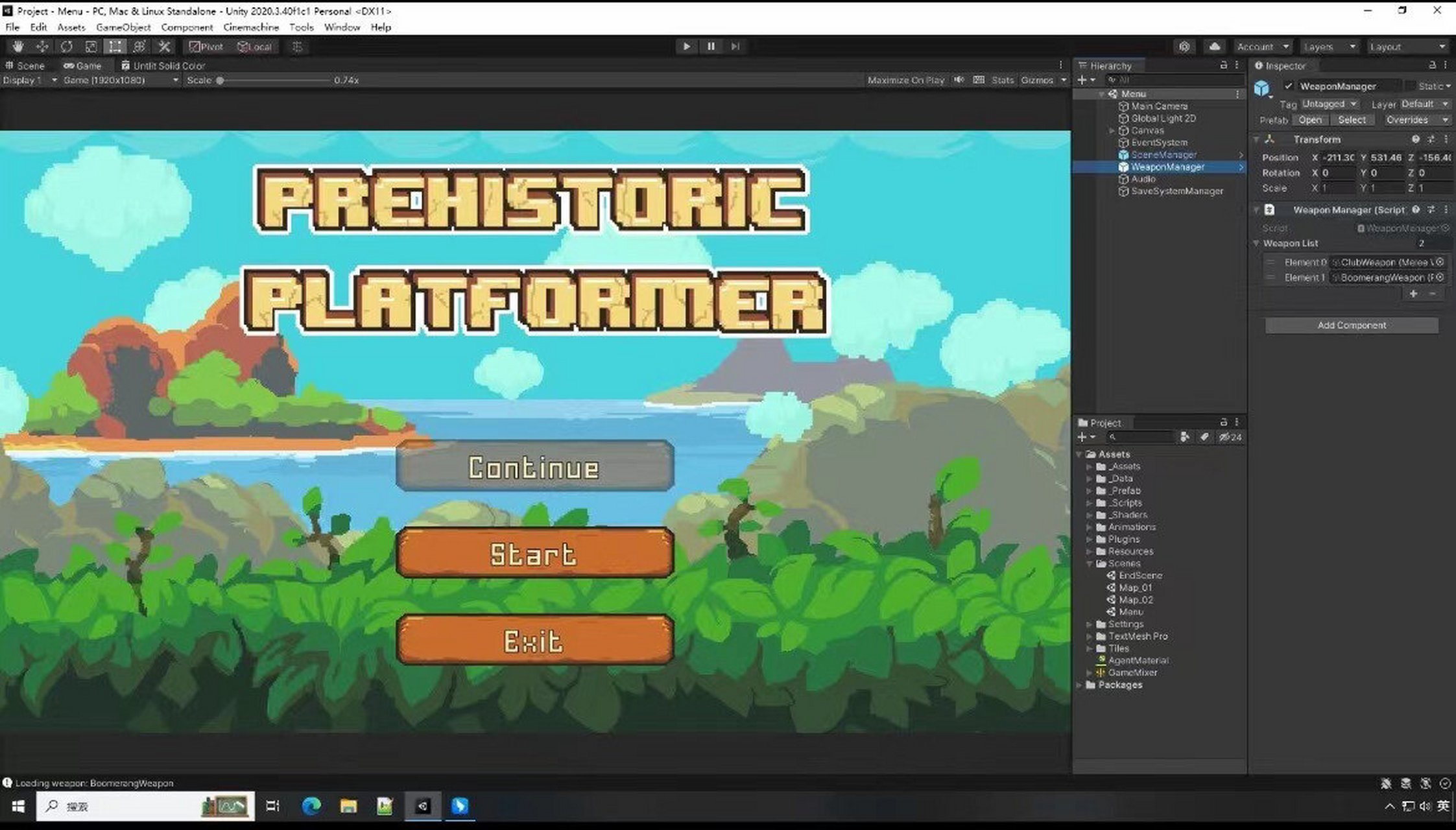 2d横版闯关类游戏