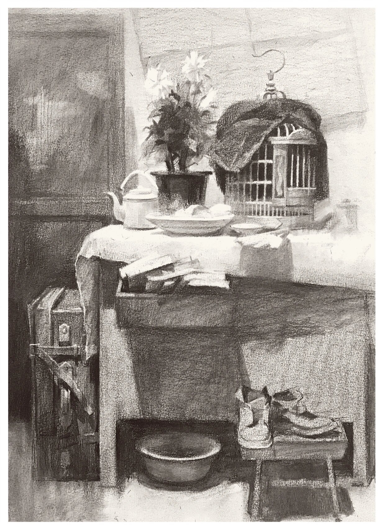 场景素描静物写生步骤图 素描是美术的基础,怎样才能画好素描呢?