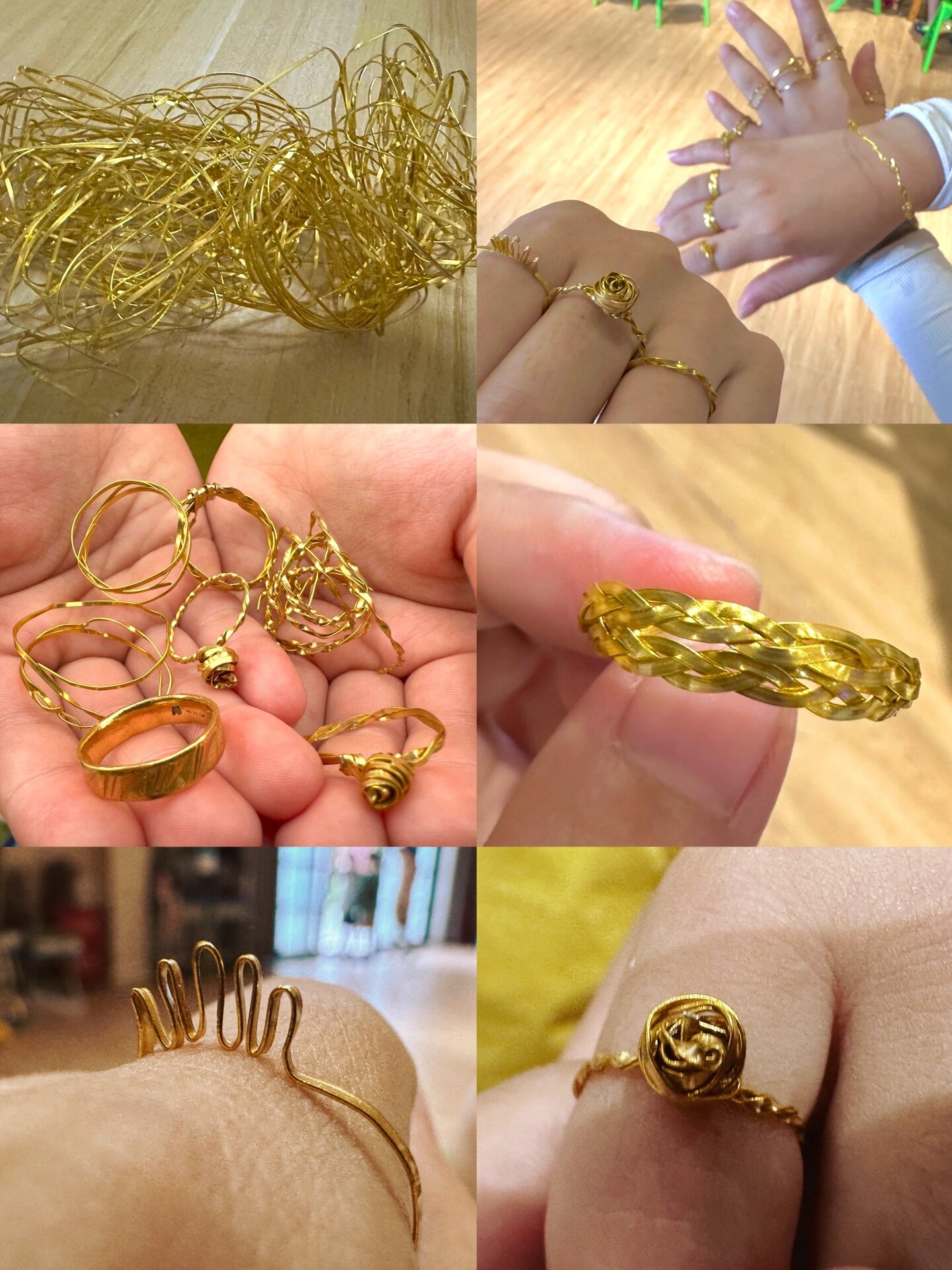 手工伙伴|用一根金铁丝做成戒指💍