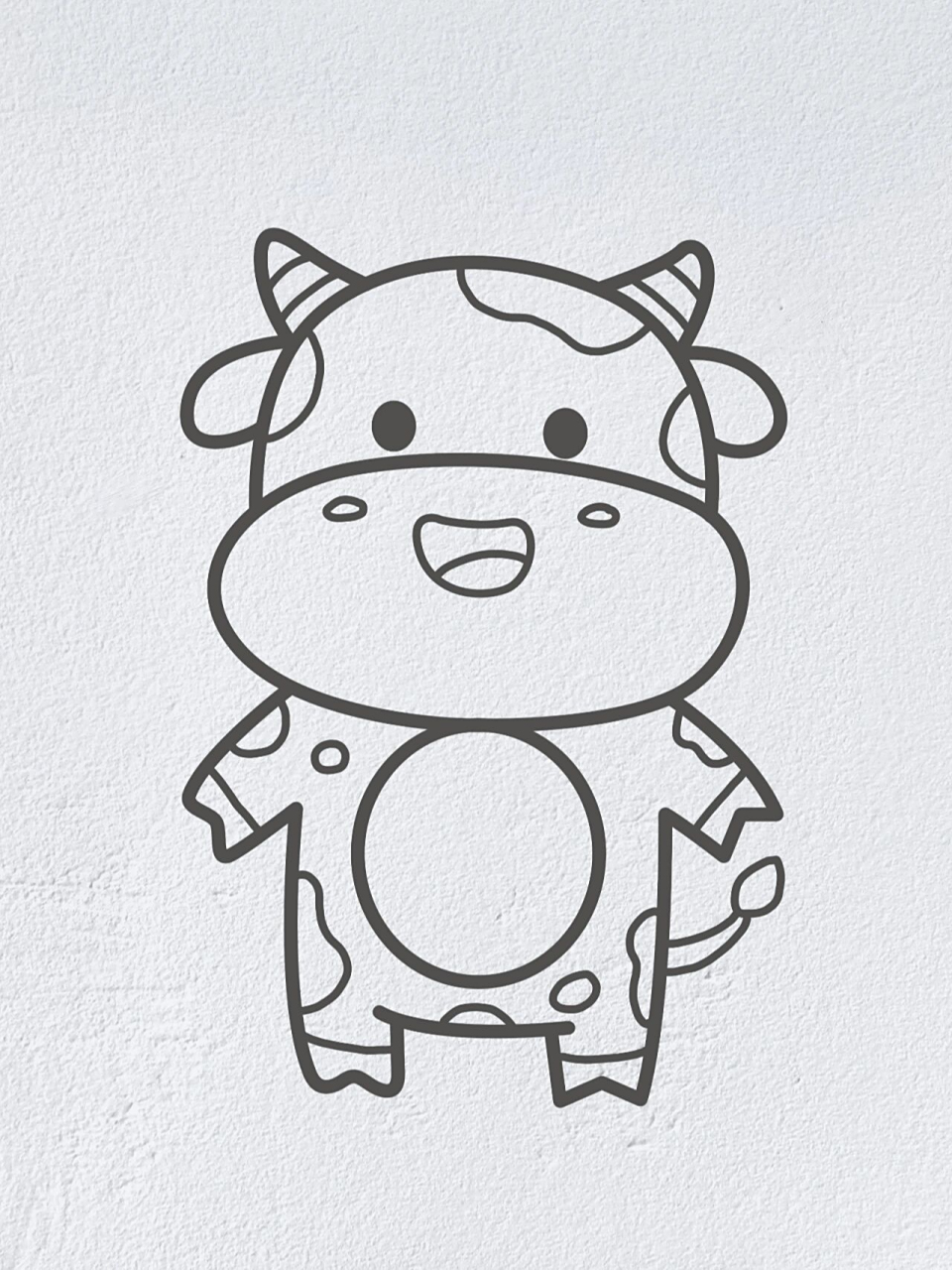 动物简笔画之可爱的小奶牛(内附过程图)
