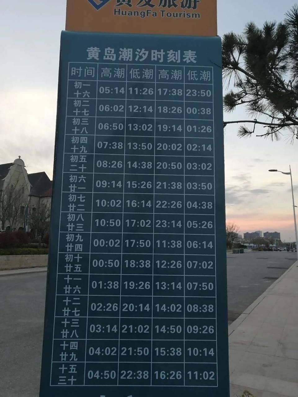 潮汐时刻表 送给想来青岛或者黄岛玩的外地小朋友一张潮汐表,上面的