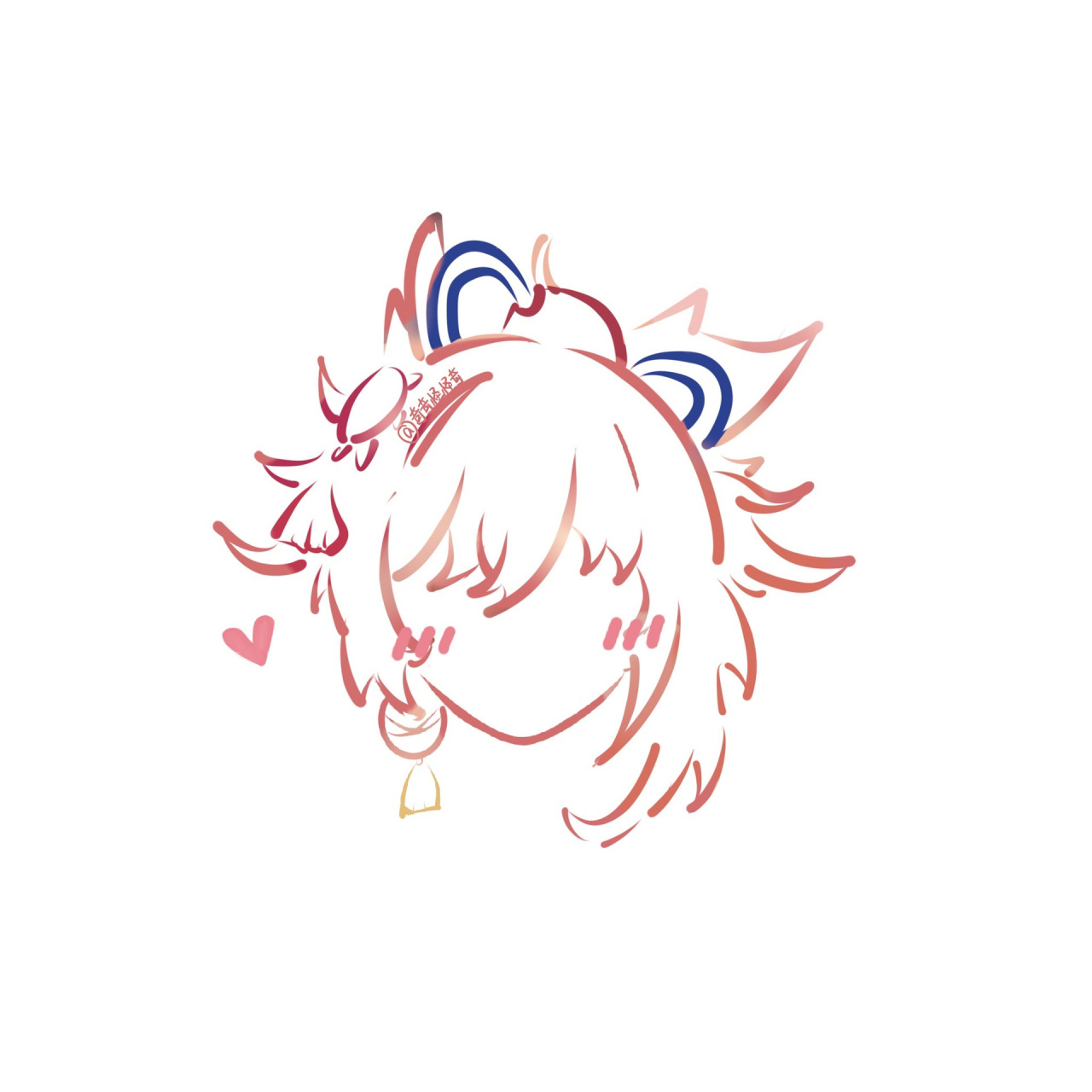 原神线稿头像|宵宫 "烟花易逝 人情常存" 烟花来咯