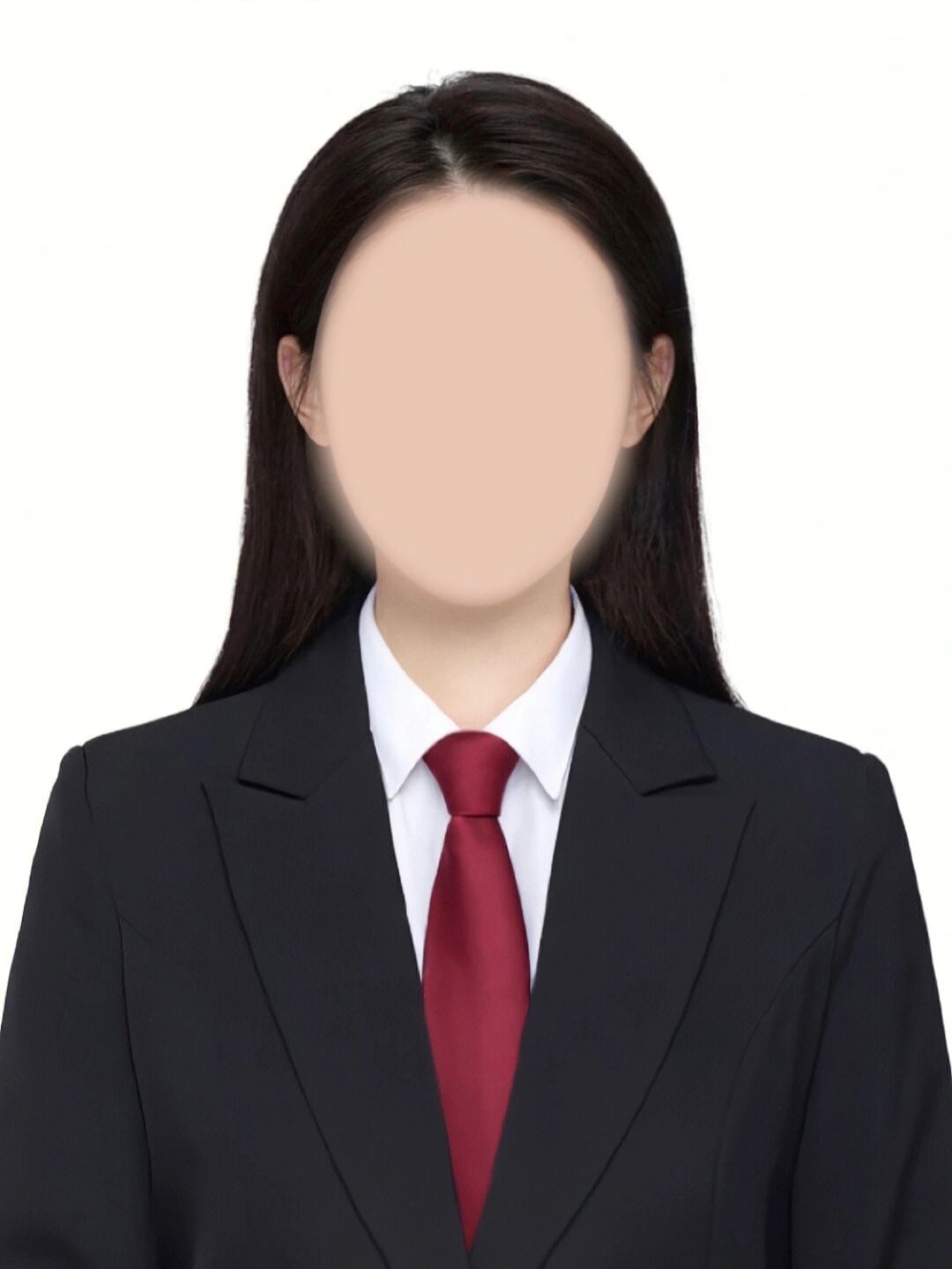 来一组红领带白衬衫黑西装证件照模板