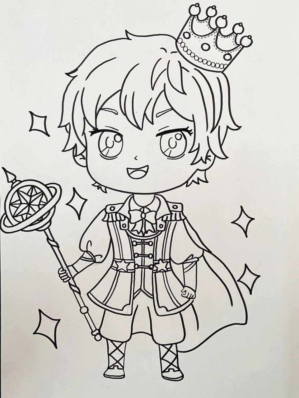 勾线笔:米娅针管笔 画纸:马克笔专用纸 高光:三菱 	 小王子,国王06