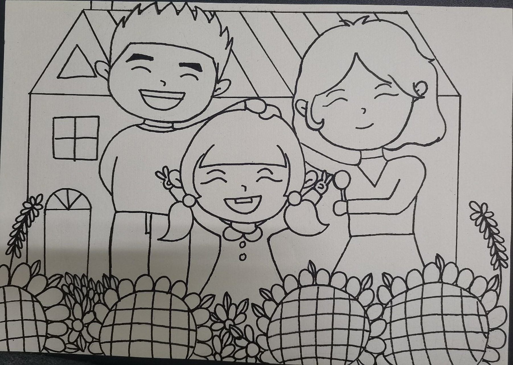 《我的家》 《我的家》主题绘画78 #儿童画#油画棒画#简笔画 色彩