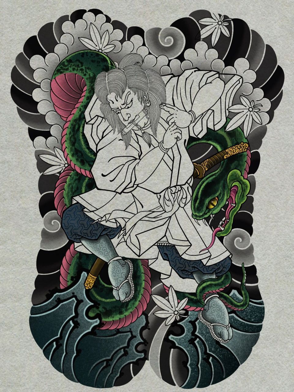 满背老传统手稿设计