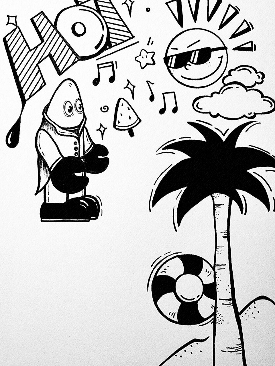 搞怪的涂鸦/简笔画/建议收藏系列 六 夏天里的美好,能治愈生命里的