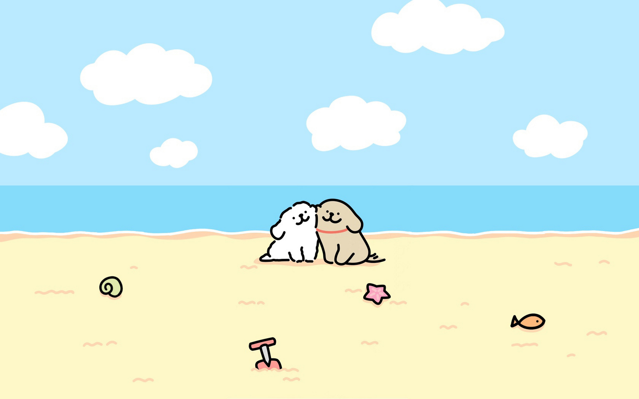 线条小狗壁纸第二弹来啦     姐妹们壁纸第二弹来啦,我是不是还挺高效