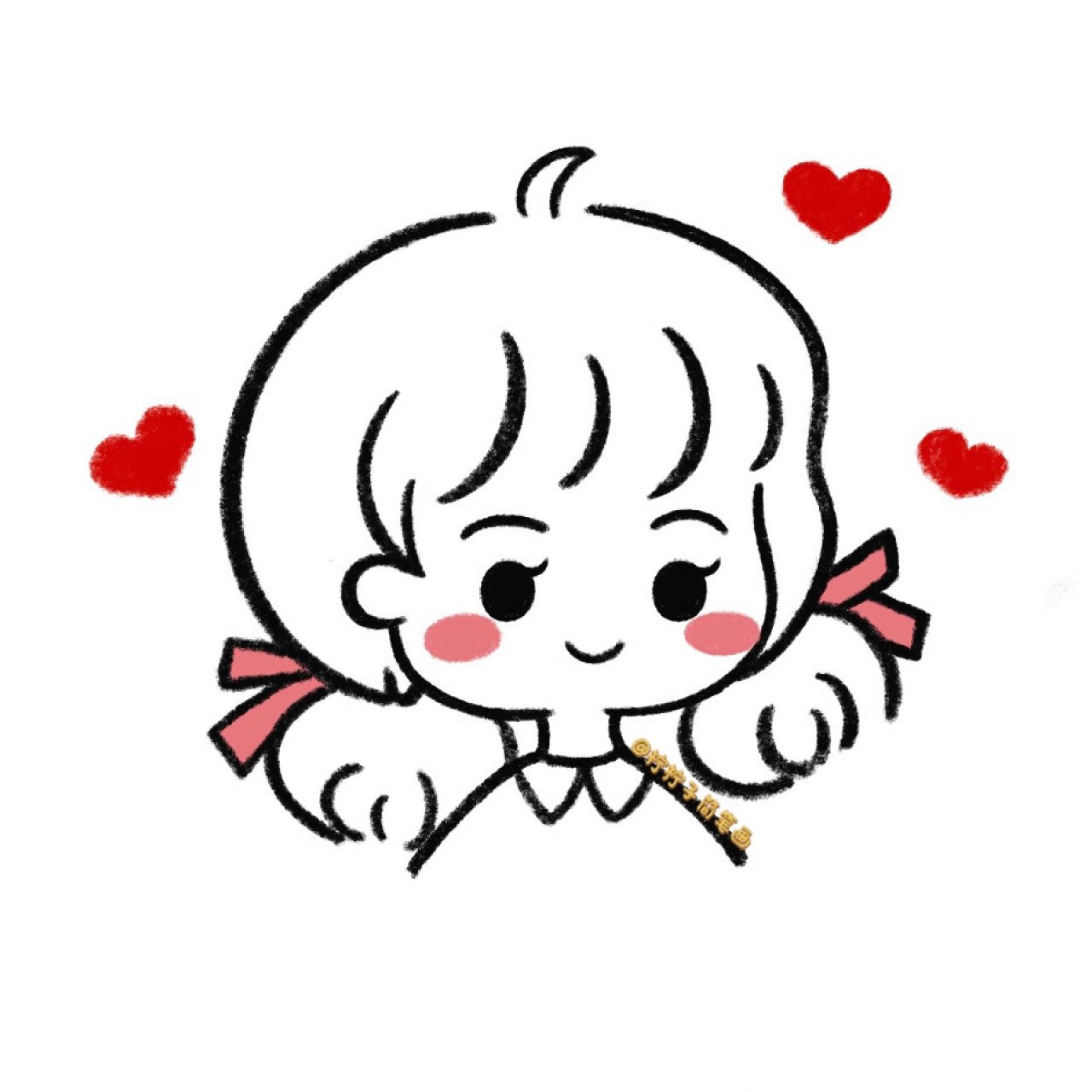 可爱女生头像✏️手残党学简笔画附教程 今天有点晚啦,画一个可爱